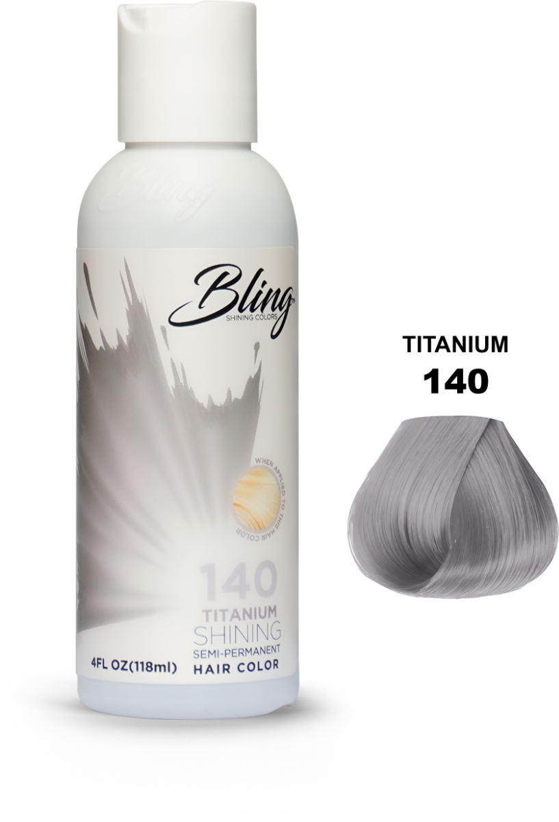 Bling Semi Permanente Haarkleur – Titanium Grijs voor Alle Haartypes (118ml)