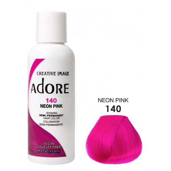 Adore Semi-Permanente Haarkleur – Neon Roze voor Alle Haartypes (118ml)