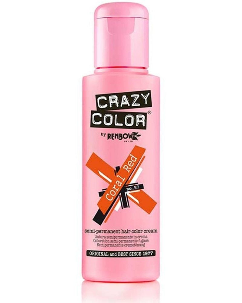 Crazy Color Haarverf – Stralend Koraal Rood voor Alle Haartypes (100ml)