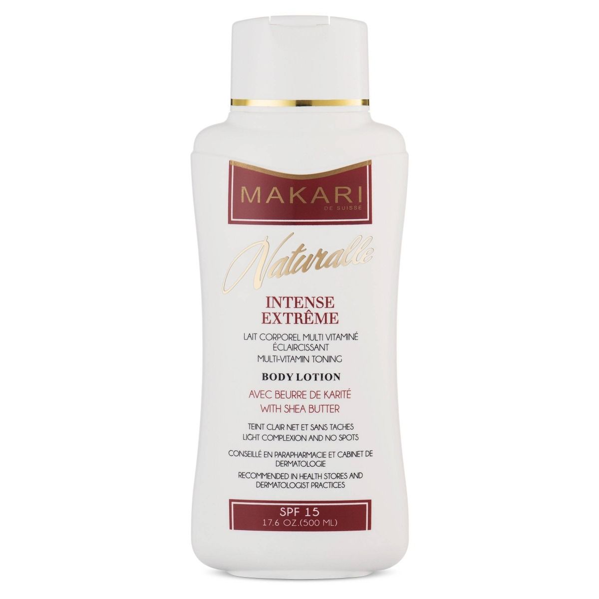 Makari Bodylotion – Verhelderende Hydratatie met SPF 15 (500ml)