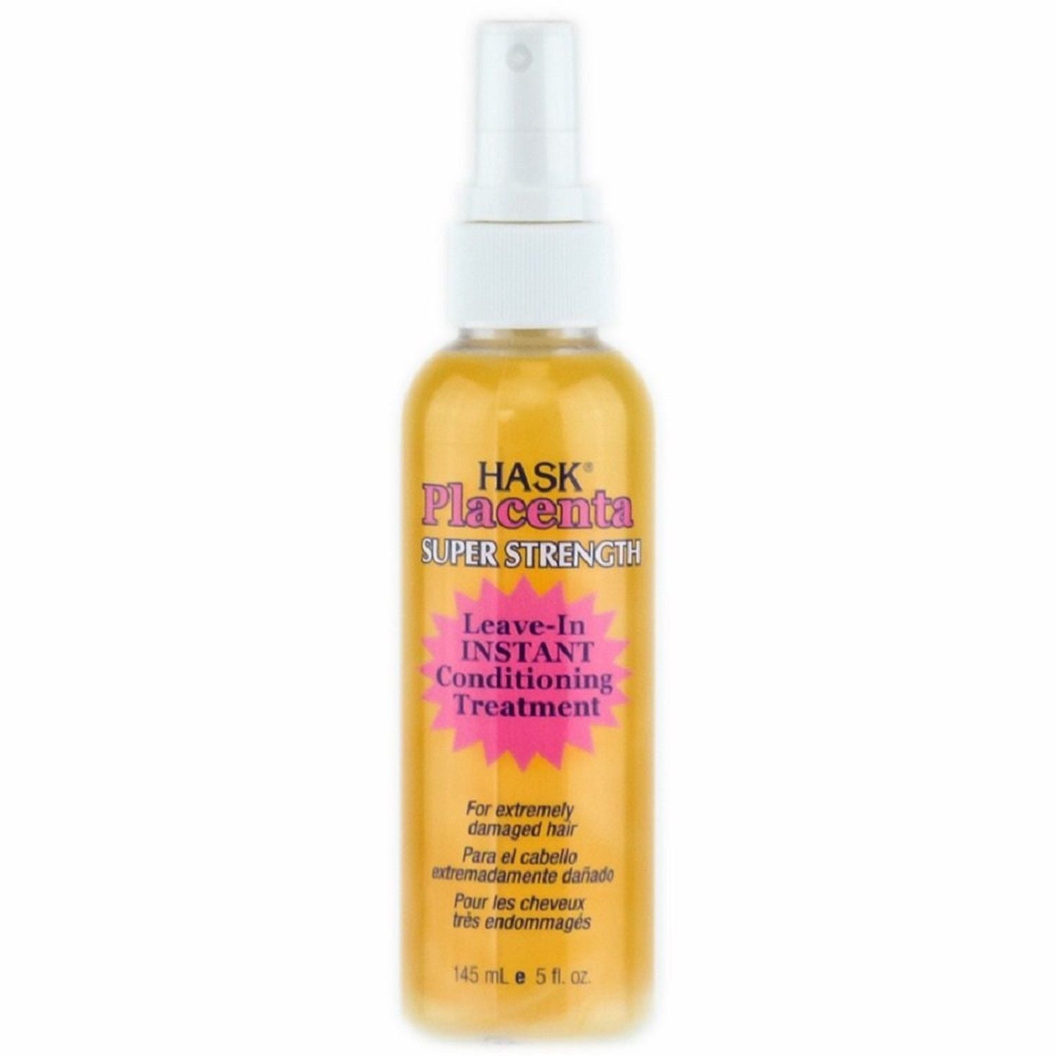 Hask Placenta Spray – Instant Conditionering voor Beschadigd Haar (145ml)