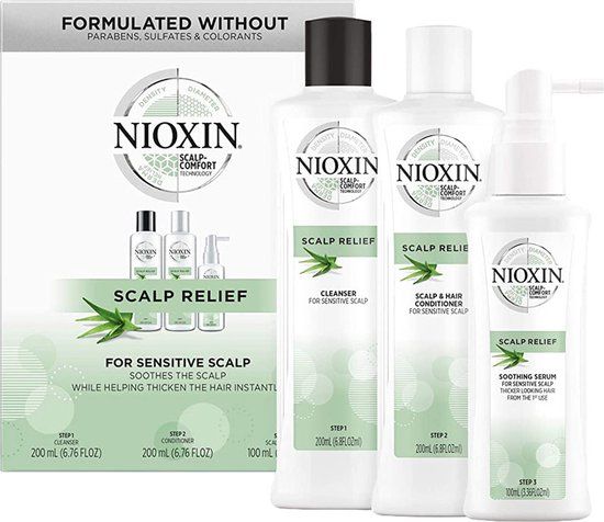 Nioxin Scalp Relief Trail Kit – Verzorging voor Gevoelige Hoofdhuid (3x200ml)
