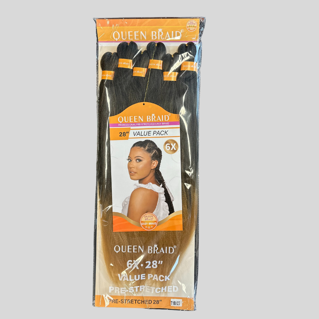 Queen Braids Pre Stretched – Stijlvolle Vlecht Haren 28'' (6x)