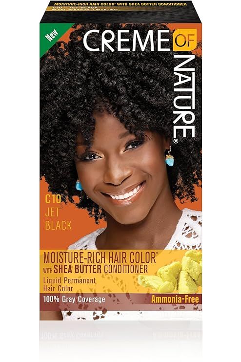 Creme Of Nature Haarverf – Vochtige Kleur voor Alle Haartypes (C10 Jet Black)