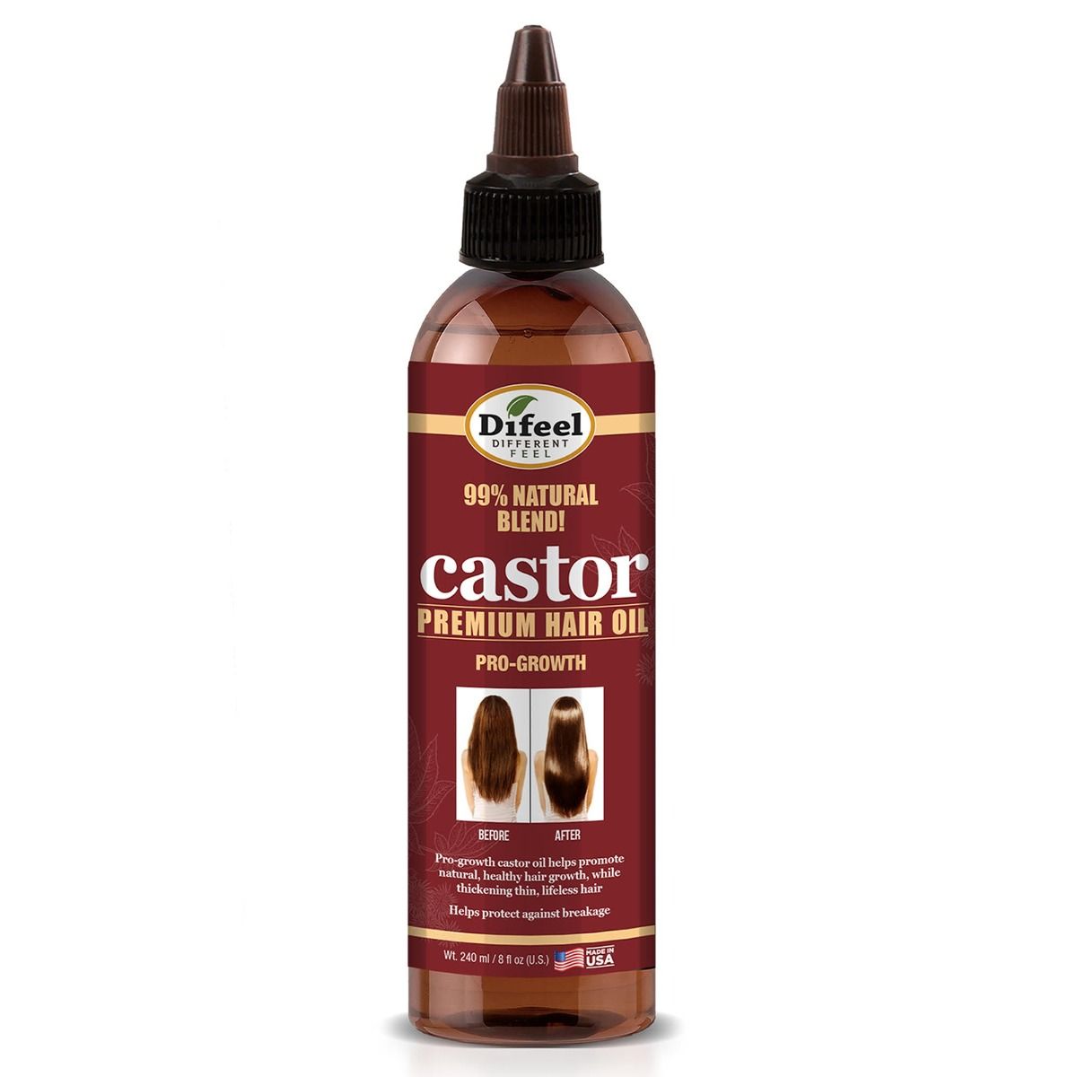 Difeel Castor Haarolie – Groei Stimulerende Olie voor Alle Haartypes (237ml)