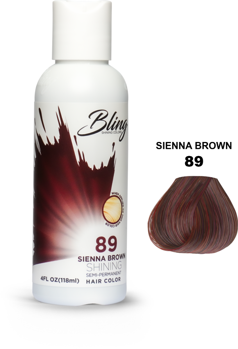 Bling Semi Permanent Haarverf – Sienna Brown voor Alle Haartypes (118ml)