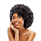 MHS Satin Bonnet – Jumbo Met Rekbare Tie voor Alle Haartypes (Zwart)