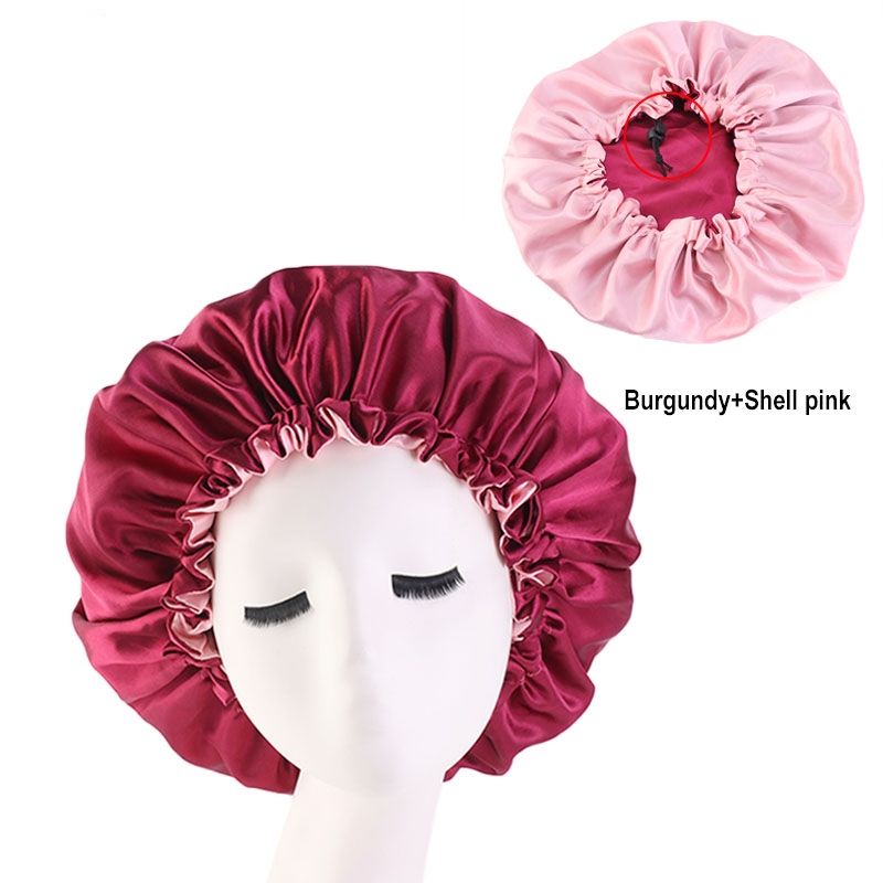 MHS Satin Haar Bonnet – Verstelbare Slaapkap voor Elke Haarstijl (36cm)