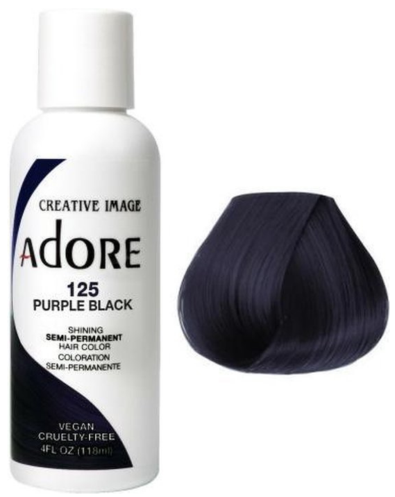 Adore Semi-Permanent Haarverf – Paars Zwart voor Alle Haartypes (118ml)
