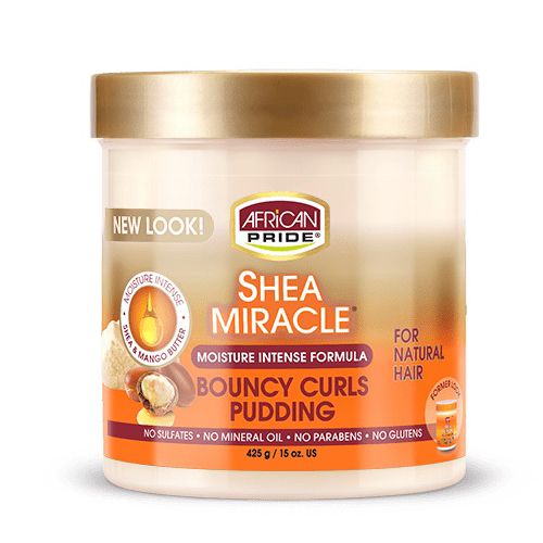 African Pride Bouncy Curls Pudding – Voedende Crème voor Krullend Haar (425g)