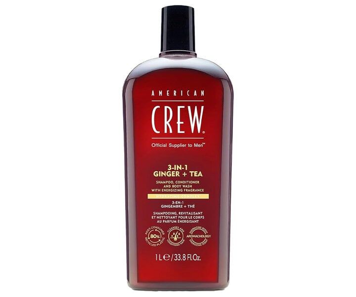 American Crew 3-In-1 Shampoo – Verfrissend voor Mannen (1000ml)