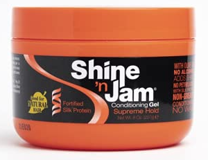 Ampro Shine 'n Jam Gel – Sterke Hold voor Natuurlijke Haarstijlen (227g)