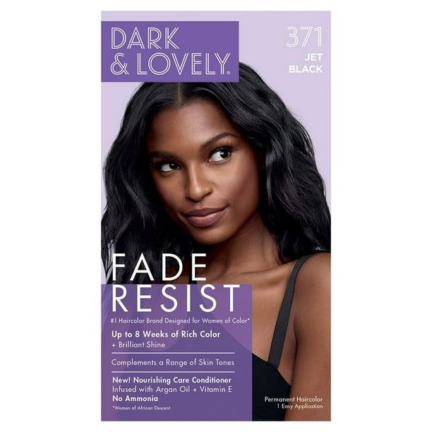 Dark and Lovely Haarverf – Fade Resist voor Alle Haartypes (371 Jet Black)