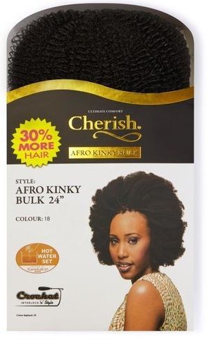 Cherish Afro Kinky Bulk – Natuurlijke Haarverlenging in 1B (24")