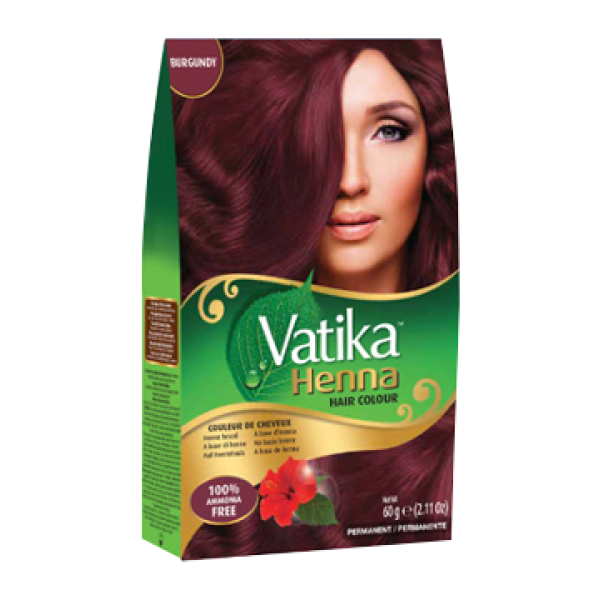 Dabur Vatika Henna Haarverf – Burgundy Kleur voor Alle Haartypes (60g)