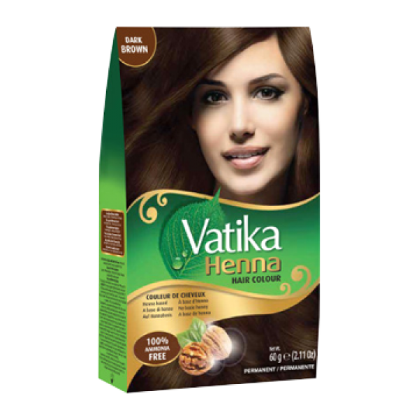 Dabur Vatika Henna Haarverf – Donkerbruin Kleurset (6x10g)