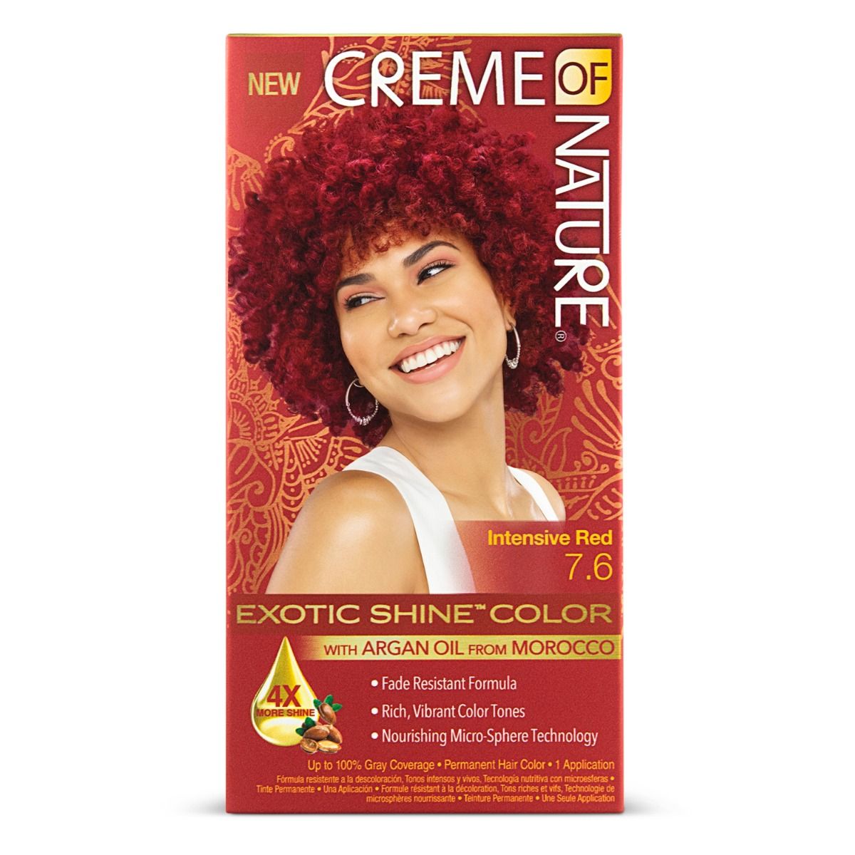 Creme Of Nature Haarkleur – Intensieve Rood met Arganolie (7,6)