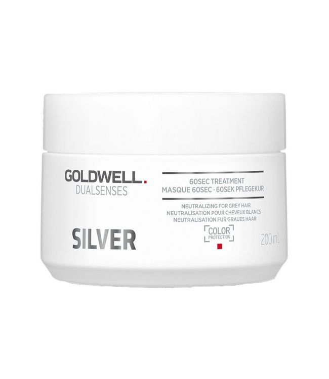 Goldwell Dualsenses Silver 60sec Treatment – Neutraliseert Gele Tint voor Grijs Haar (200ml)