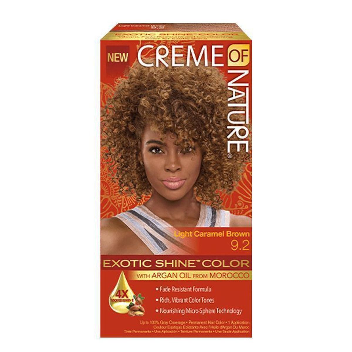 Creme Of Nature Haarkleur – 100% Dekking met Arganolie (9.2 Licht Karamelbruin)