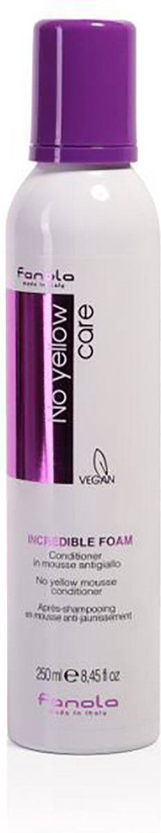 Fanola No-Yellow Mousse Conditioner – Neutraliserende Schuim voor Alle Haartypes (250ml)