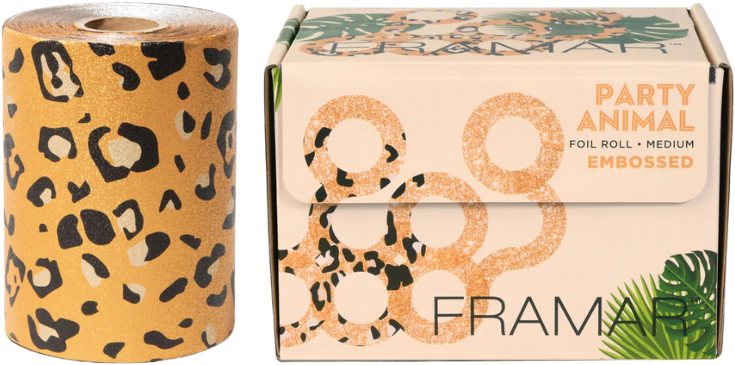 Framar Medium Foil – Embossed Party Animal voor Kappers (97,5m)