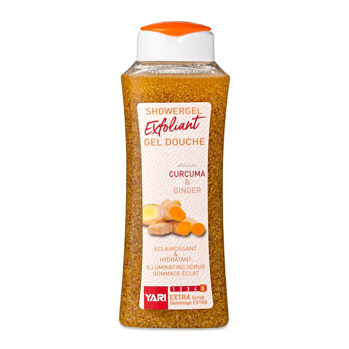 Yari Exfoliant Showergel – Verhelderende Scrub met Curcuma & Gember (500ml)