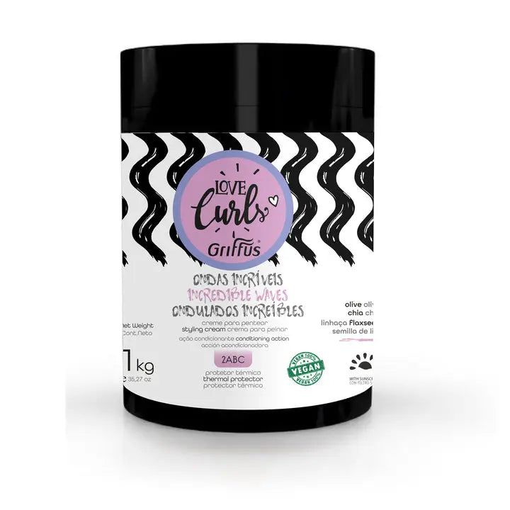 Griffus Love Curls Styling Cream – Hydraterende Crème voor Golvend Haar (1000g)