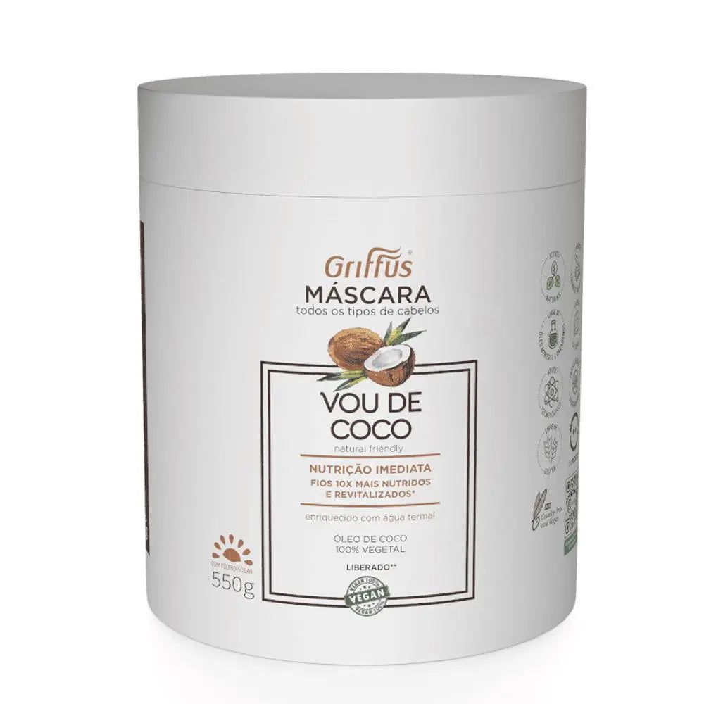 Griffus Vou De Coco Mask – Hydraterend Haarmasker voor Alle Haartypes (550g)