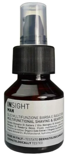 Insight Man Multifunctionele Baard- en Scheerolie – Verzachtend voor Alle Huidtypen (50ml)