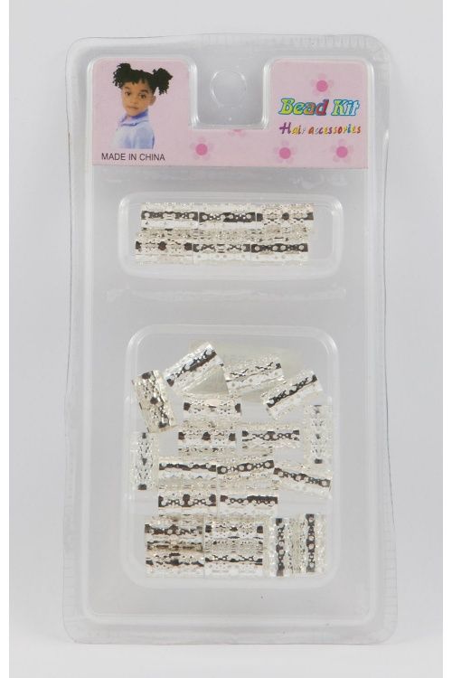 Beads Zilver Lang – Haaraccessoires voor Kinderen (40 stuks)