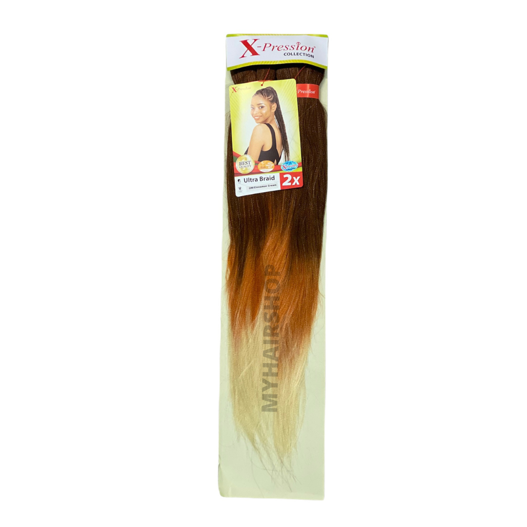 X-Pression Pre-Stretched Braid – Om-Cinnamon Cream voor Vlechtwerk (2x)