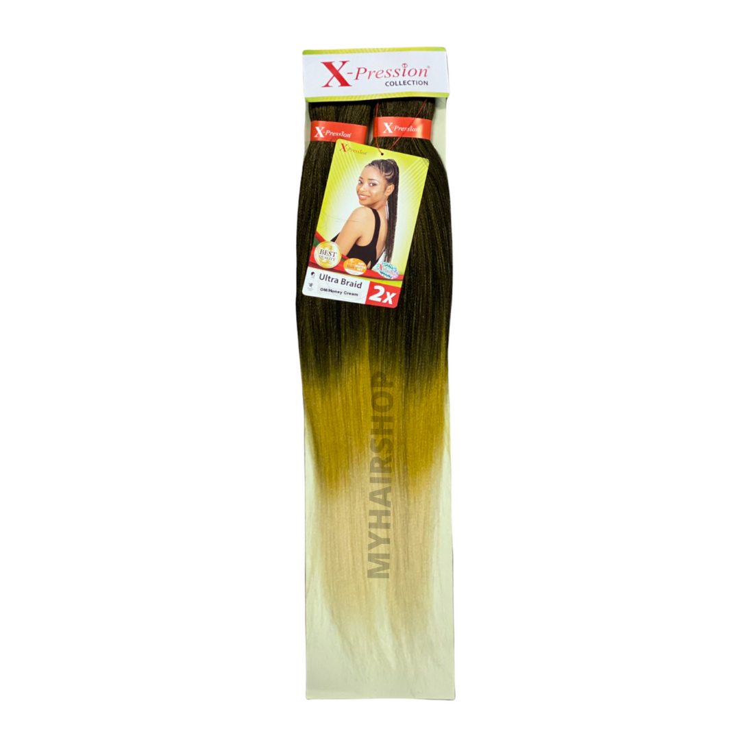 X-Pression Pre-Stretched Braid – Om-Honey Cream voor Vlechten (2x)