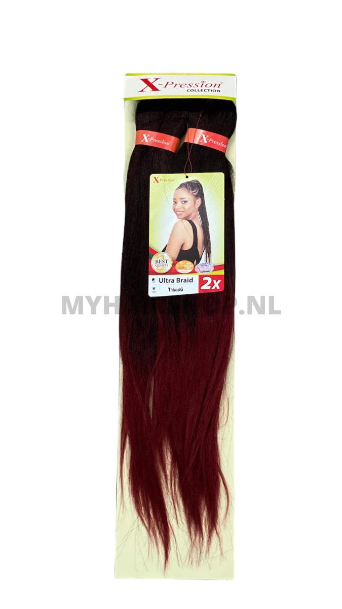 X-Pression Vlecht – Voorafgestrekte Braid 2X 46 Inch #T1B/BG (46 inch)