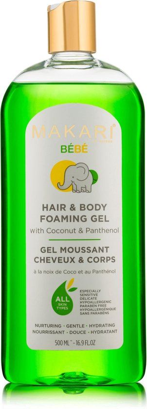 MAKARI Bebe Foaming Gel – Verzorgende Gel voor Lichaam en Haar (500ml)