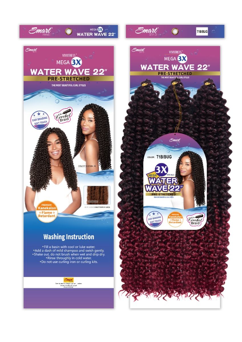 ViviTress Water Wave Haar – Pre-Stretched 22" voor Volumineus Haar (3x)