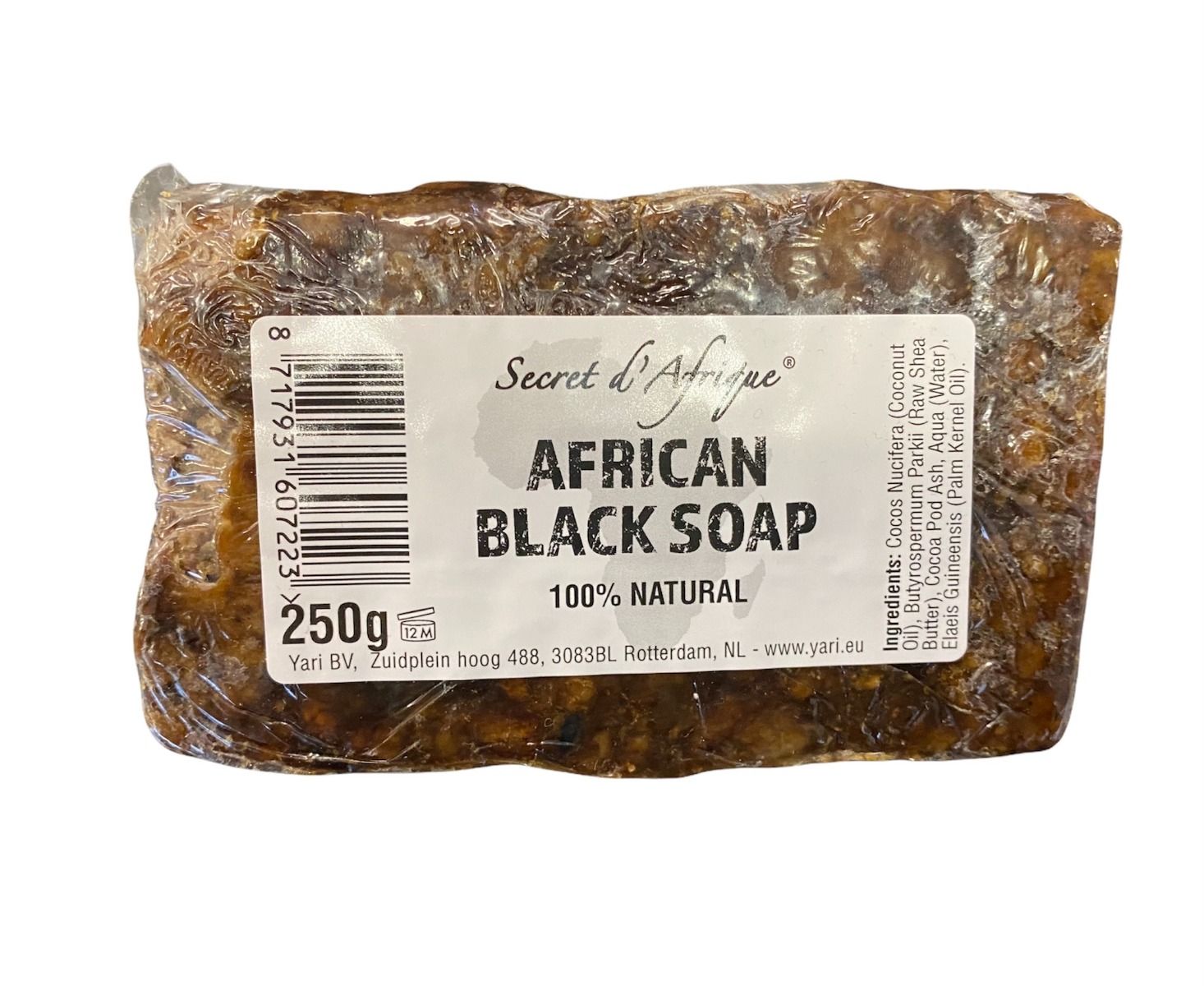 Secret d'Afrique Afrikaanse Zwarte Zeep – 100% Natuurlijk (250g)