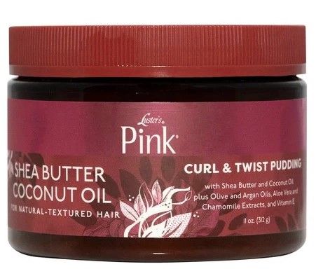 Pink Shea Coconut Curl & Twist Pudding – Hydraterende Styling voor Krullend Haar (312g)