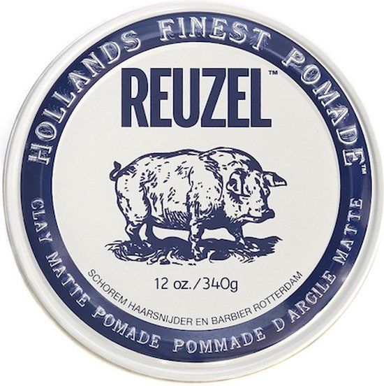 Reuzel Clay Matte Pomade – Sterke Hold voor Korte Haarstijlen (340g)
