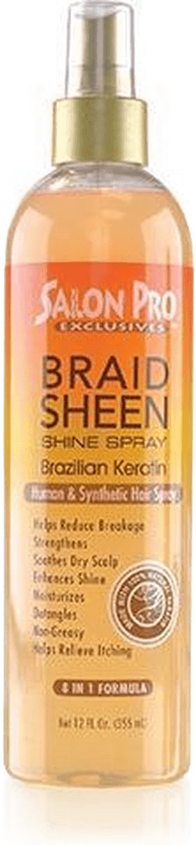 Salon Pro Braid Sheen – Glansspray met Braziliaanse Keratine (355ml)