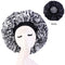 MHS Satin Silky Bonnet – Extra Grote Slaapmuts met Dubbele Laag (Zwart Luipaard)