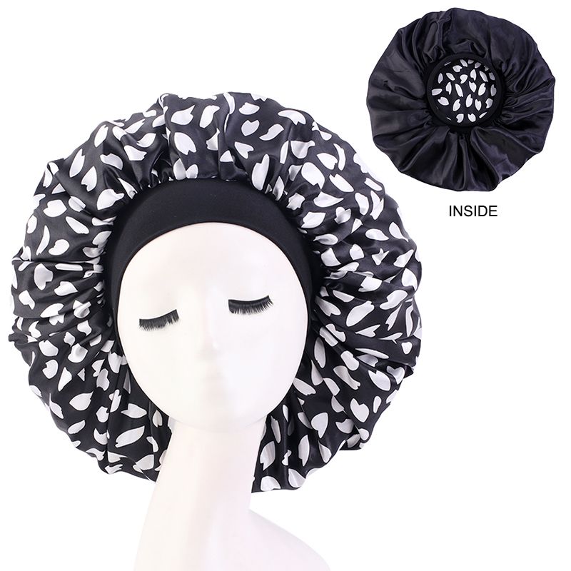 MHS Satin Silky Bonnet – Extra Grote Slaapcap met Bloemenpatroon (HBAX)