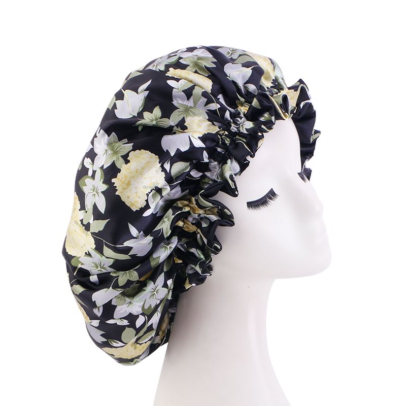 MHS Satin Slaapmuts – Dubbele Laag met Elastische Band (38cm)