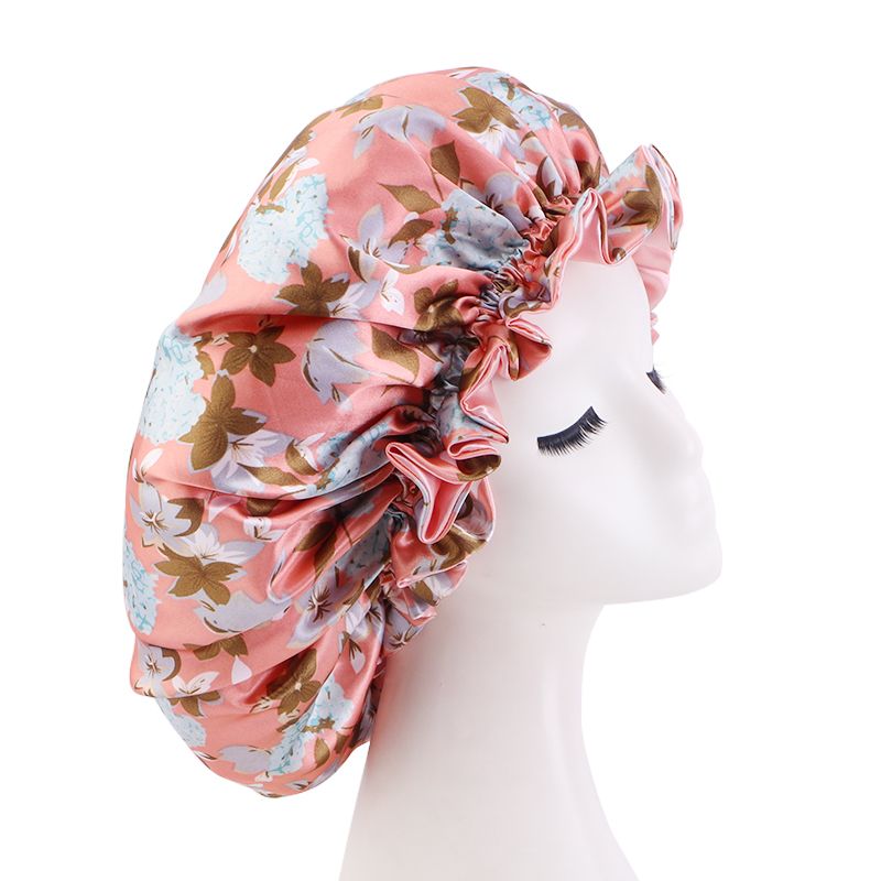 MHS Satijnen Slaapmuts – Dubbel Laags met Elastische Band (38cm)