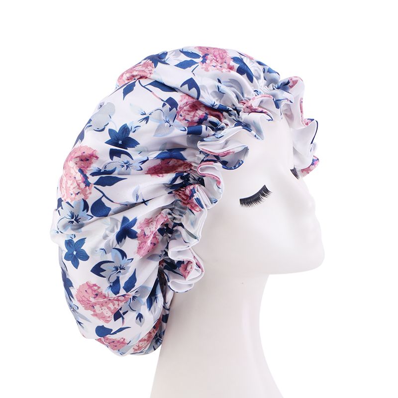 MHS Satin Slaapkap – Dubbele Laag met Elastische Band (38cm)