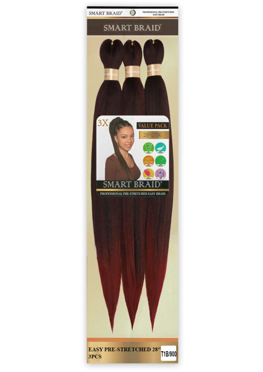 Smart Braid Pre Stretched – 28 Inch Haar Extensions voor Alle Haartypes (3x)