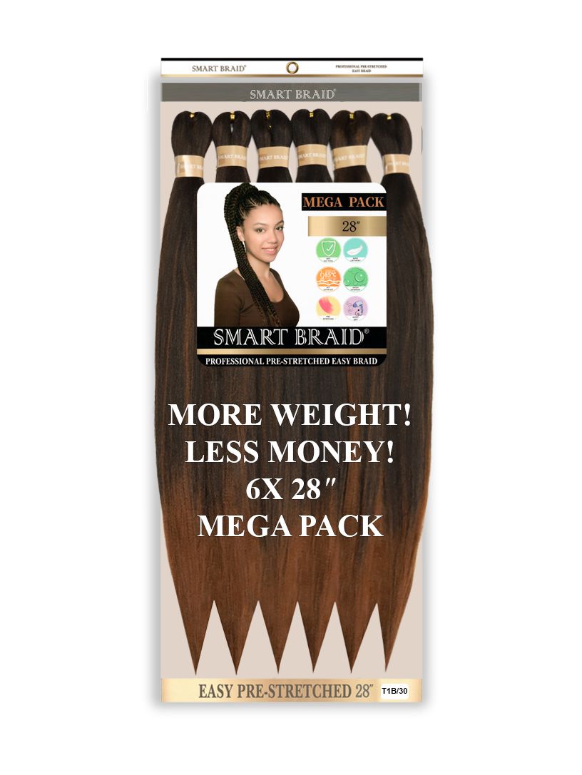 Smart Braids Pre Stretched 6x – Professionele Vlechten T1B/30 (28")