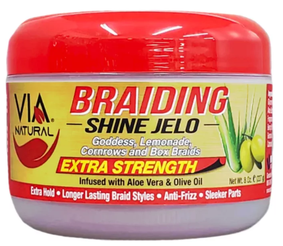 VIA Naturals Breading Shine Jelo – Extra Hold voor Vlechten (227g)