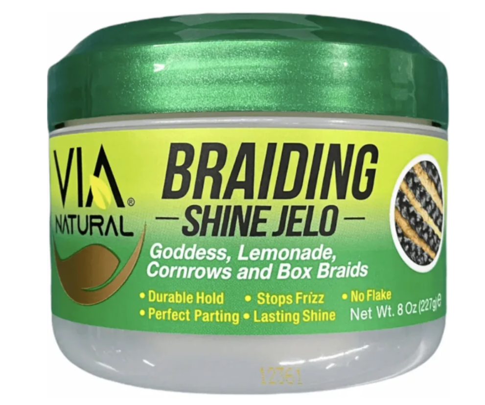 VIA Naturals Braiding Shine Jelo – Duurzame Hold voor Textured Haar (227g)