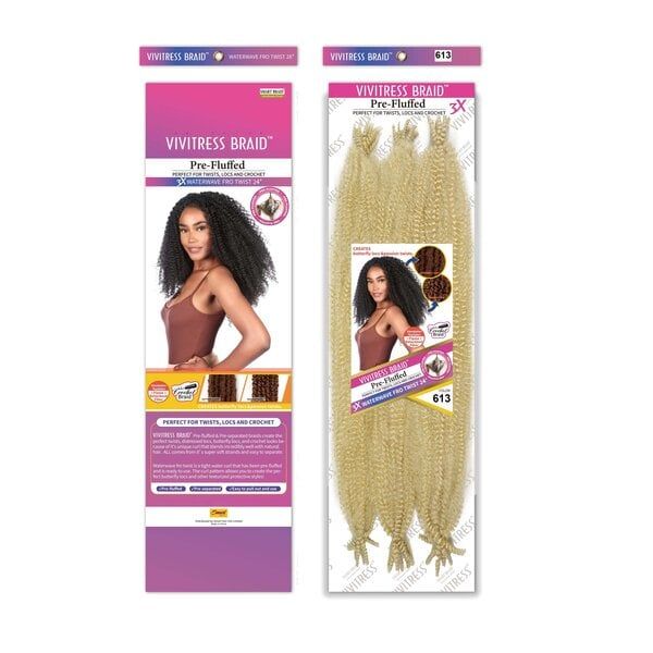 Vivitress Pre Fluffed WaterWave Fro Twist – Perfect voor Krullend Haar (24 inch)