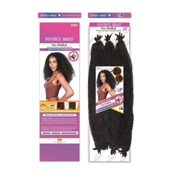 Vivitress Pre Fluffed WaterWave Fro Twist – Natuurlijke Haarstijl (24 inch)